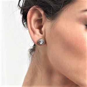 Pendientes de tuerca Polki de diamantes naturales de la mejor calidad Hermosa colección de Plata de Ley 925 Chapado en oro Corte Esmeralda Último diseño - Product Image 2