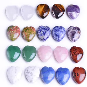 Piedras preciosas surtidas de cristal, corazones hinchados, cristal curativo de Reiki, venta al por mayor