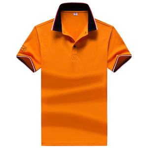 เสื้อโปโลผู้ชายเสื้อโปโลผ้าคอตตอน100เปอร์เซ็นต์เสื้อโปโลผ้าคอตตอนลายเรียบสำหรับกอล์ฟ - Product Image 1