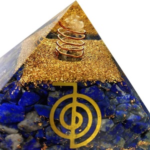 Pirámide de lapislázuli y orgonita con signo de Reiki grabado, cristal curativo, símbolo de orgonita EMF, protección pirámide, venta al por mayor - Product Image 4