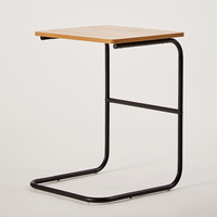 Table basse industrielle moderne en métal et bois d'acacia pour salon - Table d'appoint multifonctionnelle