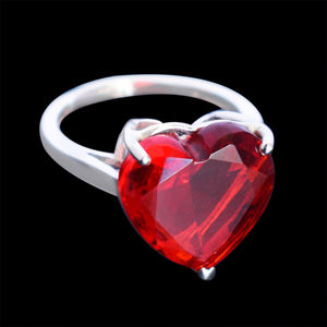 อัญมณีควอตซ์สีแดงคุณภาพสูงรูปหัวใจขายส่งแหวนเงินแท้925สเตอร์ลิงสำหรับงานแต่งงานเครื่องประดับที่สวยงามสำหรับเธอ - Product Image 6