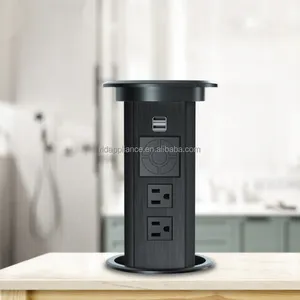 Taplak Meja Peralatan Dapur Rumah Outlet Cerdas USB, dengan Pemutar Speaker