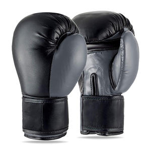 Gants professionnels de boxe d'entraînement de cuir véritable respirants et confortables avec quatre couches - Product Image 1