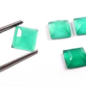 พลอยโมราธรรมชาติตัดเหลี่ยมเพชรพลอยเหลี่ยมขนาด6X6มม.,พลอยโมราสีเขียวแบบหลวมสำหรับทำเครื่องประดับ - Product Image 2