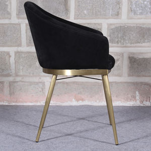 เก้าอี้รับประทานอาหารโครงสร้างโลหะทนทานเฟอร์นิเจอร์บ้านเหล็กและกำมะหยี่ - Product Image 3