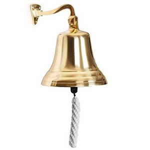 Cloche de bateau vintage, Marine en laiton massif, réception scolaire, de bateau, décoration murale à domicile, suspendue au mur Antique B - Product Image 1