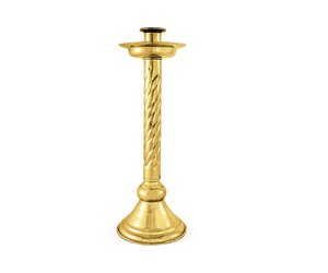 BRASS CHURCH TAPER FULL ENGRAVED CANDLE HOLDER CHURCH SUPPLIES - Product Image 1