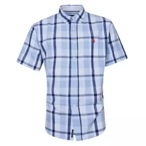 Chất Lượng Tốt Dịch Vụ OEM Mềm Cotton Kẻ Sọc Ngắn Tay Áo Slim Fit Kinh Doanh Sơ Mi Cho Người Đàn Ông Bộ Sưu Tập Từ Bangladesh