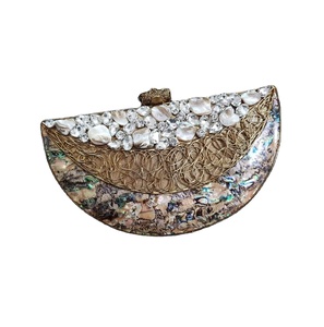 Artesanías de lujo para mujer, bolso de artículos de fiesta, madre, perla, Metal, fregona, bolso de mano, bolso de hombro, adorno de trabajo de piedra, bolsos de boda - Product Image 1