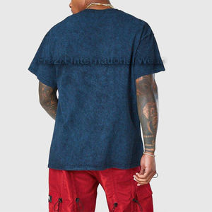 T-shirt à séchage rapide et délavé à l'acide pour homme Haut de sport uni en coton/polyester - Product Image 3