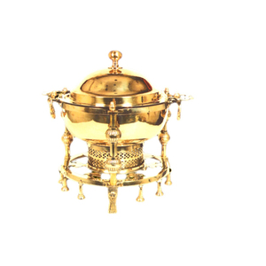 <b>Food</b> <b>Buffet</b> <b>Warmer</b> Catering Equipment Brass Chafing Dish Gold Plated Metal Chafing Dish <b>Buffet</b> <b>Food</b> <b>Warmer</b> Pot - Product Image 1