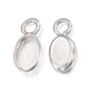 Collar de plata de ley 925 de 7x9 MM, bisel Oval liso, taza, componente en blanco, fundición de Metal, fabricación de accesorios de joyería - Product Image 5