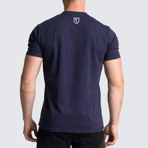Venta al por mayor de camisetas de diseño personalizado con cuello redondo para hombres ropa de fitness en algodón orgánico Spandex de talla grande tela de Jersey - Product Image 6
