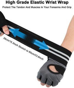Guantes de entrenamiento hechos a medida para hombres y mujeres con muñequera para gimnasio y deportes, venta al por mayor de fábrica - Product Image 3