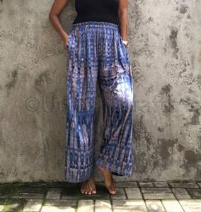 Fabuleux À La Main Cravate Teinture Taille Haute Lâche Pantalon De Yoga Jambe Large - Product Image 2