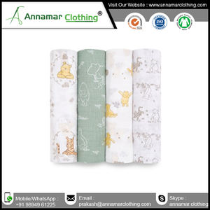 Custom 100% Cotton Baby Swaddle Muslin <b>Blanket</b> - Product Image 4