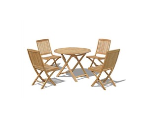 High Quality Modern <b>Foldable</b> Wood <b>Garden</b> Dining <b>Table</b> Set Outdoor Furniture - Product Image 1