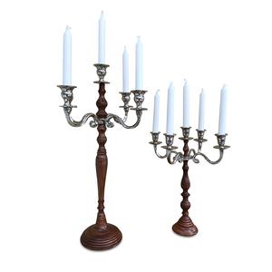 Chandelier intérieur et ornement en argent brossé, artisanat en métal, porte-bougie luxueux, accessoires d'éclairage - Product Image 4