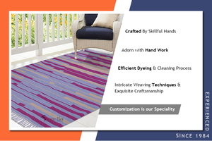 Meilleure vente 100% Jute et coton tapis tissés à la main multicolore brodé vendeur indien de la plus haute qualité pour pique-nique - Product Image 6