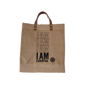 กระเป๋าช้อปปิ้งผ้าปอกระเจาพิมพ์ลายสกรีนเก๋ไก๋สำหรับผู้หญิง เป็นมิตรกับสิ่งแวดล้อม เหมาะสำหรับซื้อของชำในซูเปอร์มาร์เก็ต ขนาดกลาง มีหูหิ้วแบบยาว - Product Image 1