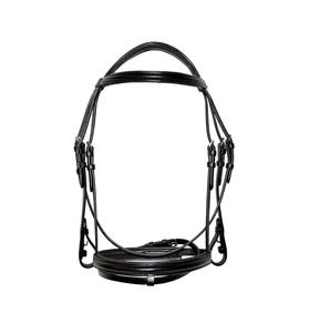 Silla de montar western clásica auténtica de cuero teñido en tambor negro con brida para caballo, riendas, correa de nariz y frente, logotipo personalizable, varios tamaños - Product Image 1