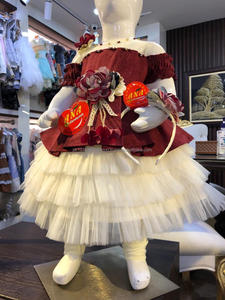 Robe de cérémonie pour bébé fille, robe formelle sans manches en laine à fleurs fantaisie, robe de cérémonie - Product Image 2