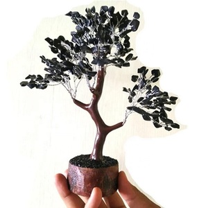 Árbol de obsidiana negra de ágata natural al por mayor, artesanía de piedra semipreciosa para decoración de interiores - Product Image 1