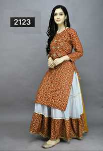 Bordado trabajo Georgette anarkali vestido para damas ropa casual ropa de fiesta elegante Georgette Kurti y dupatta con precio bajo - Product Image 5