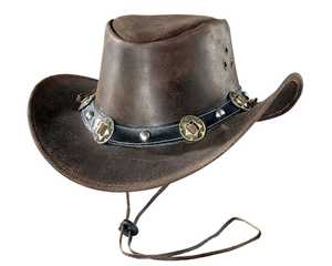Sombrero de cuero vaquero estilo occidental, gorra de montar en Toro con aspecto antiguo - Product Image 4