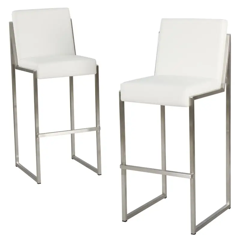 शानदार सुरुचिपूर्ण पु चमड़े आधार कुर्सी उच्च बार मल/काउंटर कुर्सी धातु पैरों के साथ Marisol 30 "बार मल