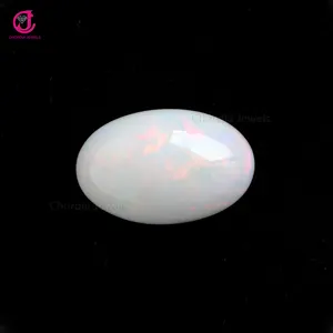 Batu permata longgar Opal Etiopia asli untuk liontin dan cincin 20.38 Ct Oval Cabochon batu permata bersertifikat terbaik pemasok grosir