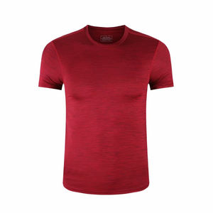 T-shirt pour hommes imprimé de logo personnalisé été couleur unie col rond t-shirts à manches courtes respirant sport entraînement chemise de course - Product Image 1