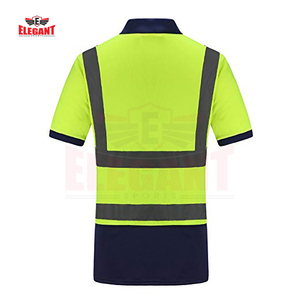 Camiseta de seguridad reflectante 100% poliéster, camisa con cuello de alta visibilidad - Product Image 2