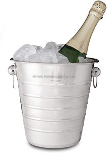 Champagne Cooler Stainless Wine Beer Ice Bucket Heavy Built Bottle <b>Bar</b> Cooler for indoor outdoor parties or any type of occasion - Product Image 2