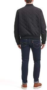 Chaqueta Bomber de Invierno de Lona para Hombre, Nueva, con Cierre de Botones Cubiertos, Color Personalizado, Corte Ajustado, Ropa Deportiva Informal, Diseño con Letras - Product Image 4