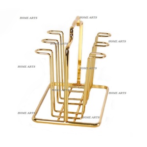 Exclusivo Soporte de Vidrio para Mesa de Diseño Maravilloso, Soporte de Vidrio para Vasos de Color Dorado de Calidad Exclusiva para Proveedor Mayorista - Product Image 2