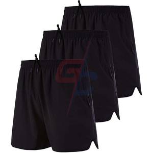 กางเกงขาสั้นผ้าไนลอนโพลีเอสเตอร์สำหรับผู้ชายสีดำสำหรับใส่ออกกำลังกายออกกำลังกายเล่นกีฬาวิ่งในยิม - Product Image 1