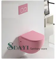 Haut de gamme design nouveau produit rose mat couleur toilettes suspendues