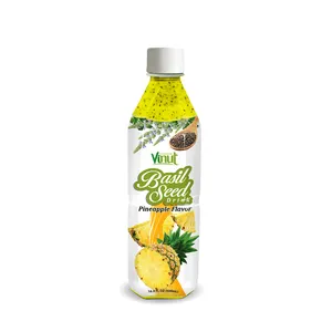 16 floz VINUT Pet semi di basilico in bottiglia con bevanda al gusto di ananas buono per la distribuzione della salute fabbrica diretta Private Label OEM