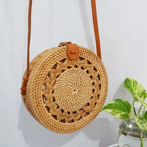 Cheap Price Handmade Wholesale For Rattan Small Handbag With Natural Color For Outdoor Activities Mini Women Unique Design Bag