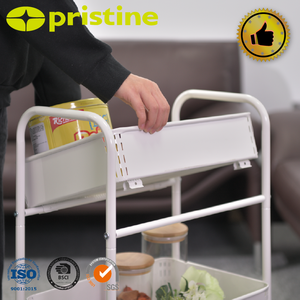 รถเข็นครัวอเนกประสงค์ 3 ชั้น แบบตะกร้าโลหะ ดีไซน์ทันสมัย สำหรับจัดเก็บของใช้ในครัว ยี่ห้อ MIT OEM ขายส่ง - Product Image 4