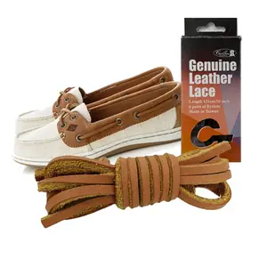 Taiwan Superior Cowhide Supplier Square Leather Shoe Laces