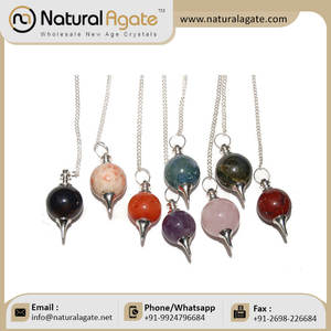 Suministros de bruja al mejor precio, mezcla de péndulos de bolas de piedras preciosas | Péndulos de bolas | Mezcla de péndulos de piedras preciosas para terapia - Product Image 3