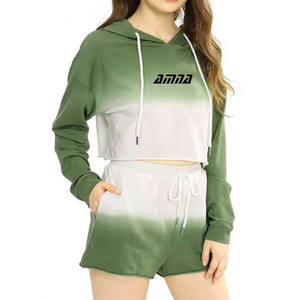 เสื้อฮู๊ดครอบตัดสำหรับสตรี,เสื้อมีฮู๊ดพิมพ์ลายแบบระเหิดสำหรับสาวๆสินค้าใหม่ - Product Image 1