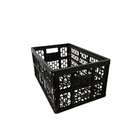 Panier pliant agricole en plastique PP noir populaire en gros, boîtes de rangement économiques pour le transport, Folin SG58, matériaux recyclés
