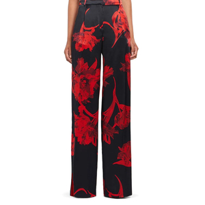 Pantalones de algodón de diseñador de talla grande para mujer, Pantalones estampados personalizados a la moda de primavera, cintura elástica delantera plana, pijama recién llegado - Product Image 2