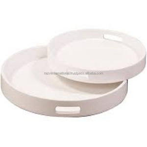 Bandeja de metal recubierta de polvo blanco para Decoración de mesa - Product Image 1