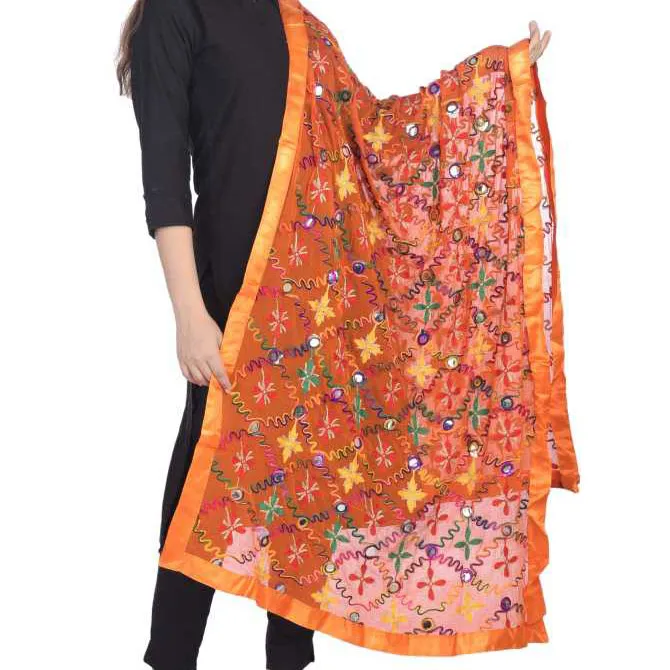 Phulkari Dupatta — foulard brodé pour femmes, Hijab Design Floral, nouvelle mode indienne, couleur, nouvelle collection, été