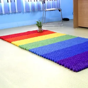 “毡织瑜伽垫”-“90至180厘米冥想垫”-“毡球地毯”-“羊毛脉轮瑜伽垫”